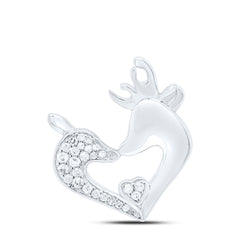 Sterling Silver 1/10 CTW-Natural Diamond Gift Dear Heart Pendant Gram