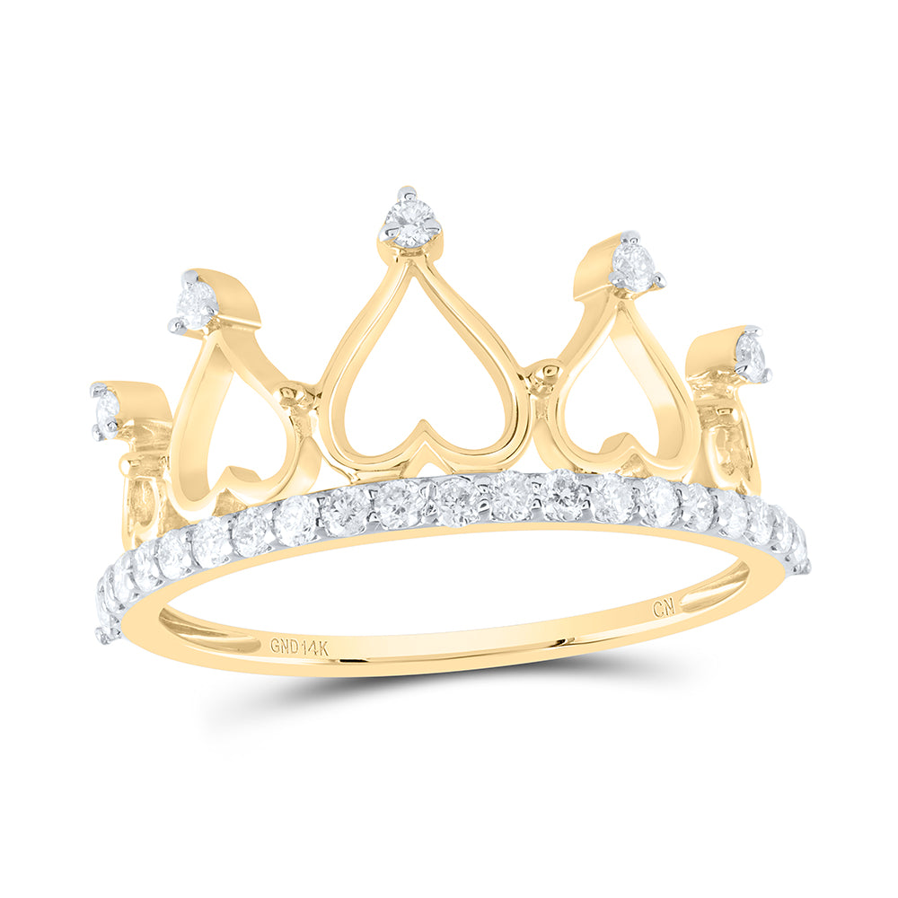 14k Gold 1/3 CTW-Natural Diamond Fashion Crown Ring Gram
