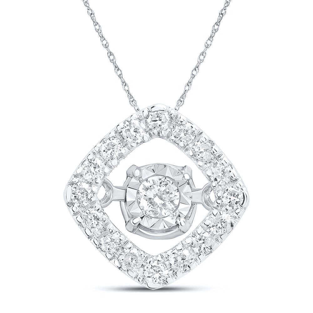 1/6CTW-DIA CN GIFT CUSHION DANCING PENDANT