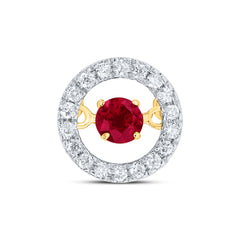 1/10CTW-DIA CN 3MM RD-RU NAT GEM DANCING PENDANT