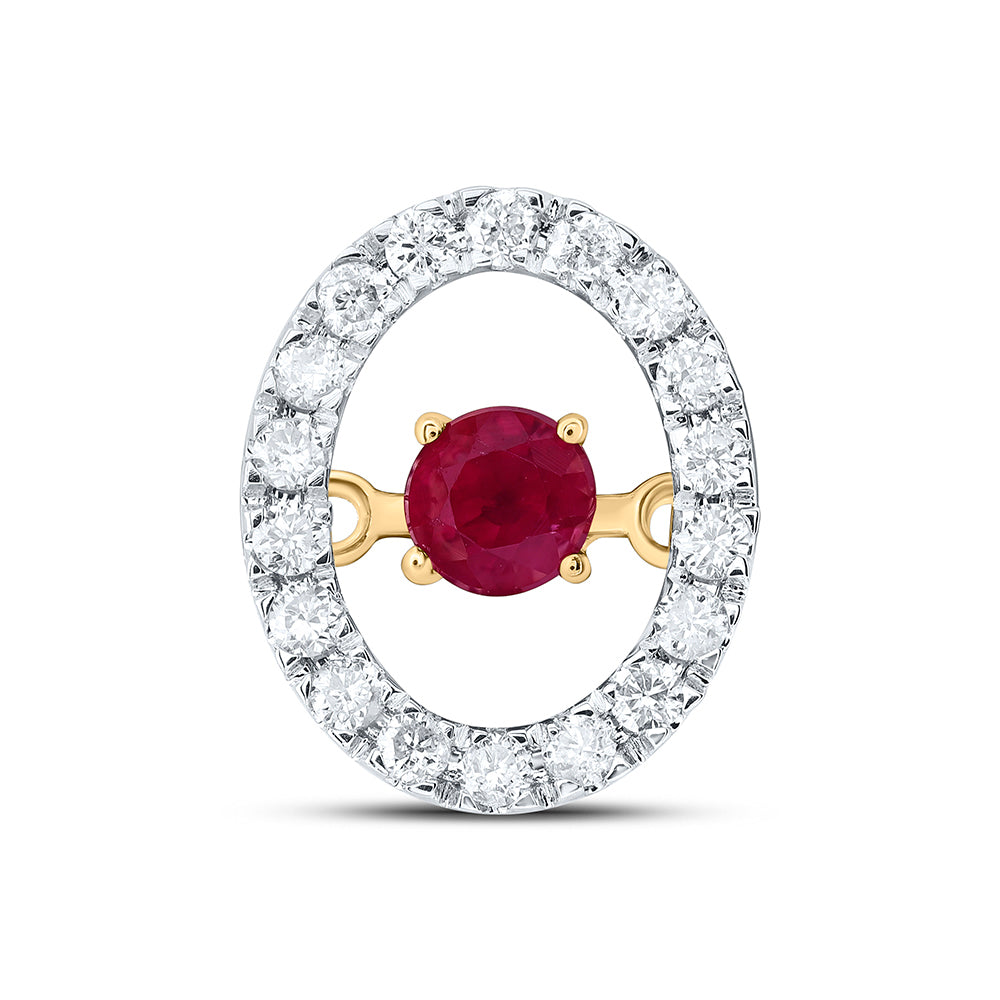 1/8CTW-DIA CN 3MM RD-RU NAT GEM DANCING PENDANT