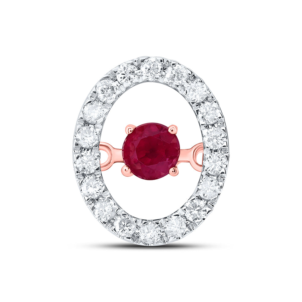 1/8CTW-DIA CN 3MM RD-RU NAT GEM DANCING PENDANT