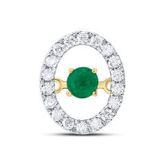 1/8CTW-DIA CN 3MM RD-EM NAT GEM DANCING PENDANT