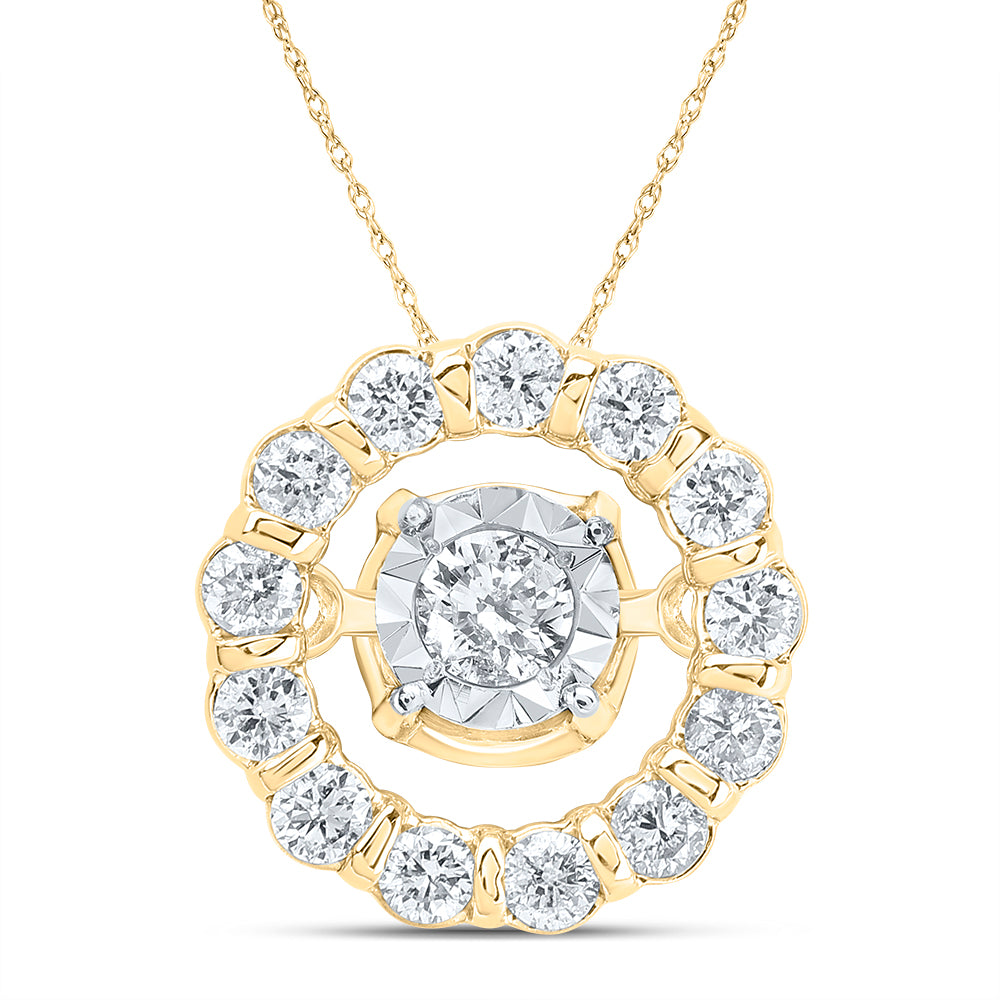1/6CTW-DIA CN GIFT ROUND DANCING PENDANT
