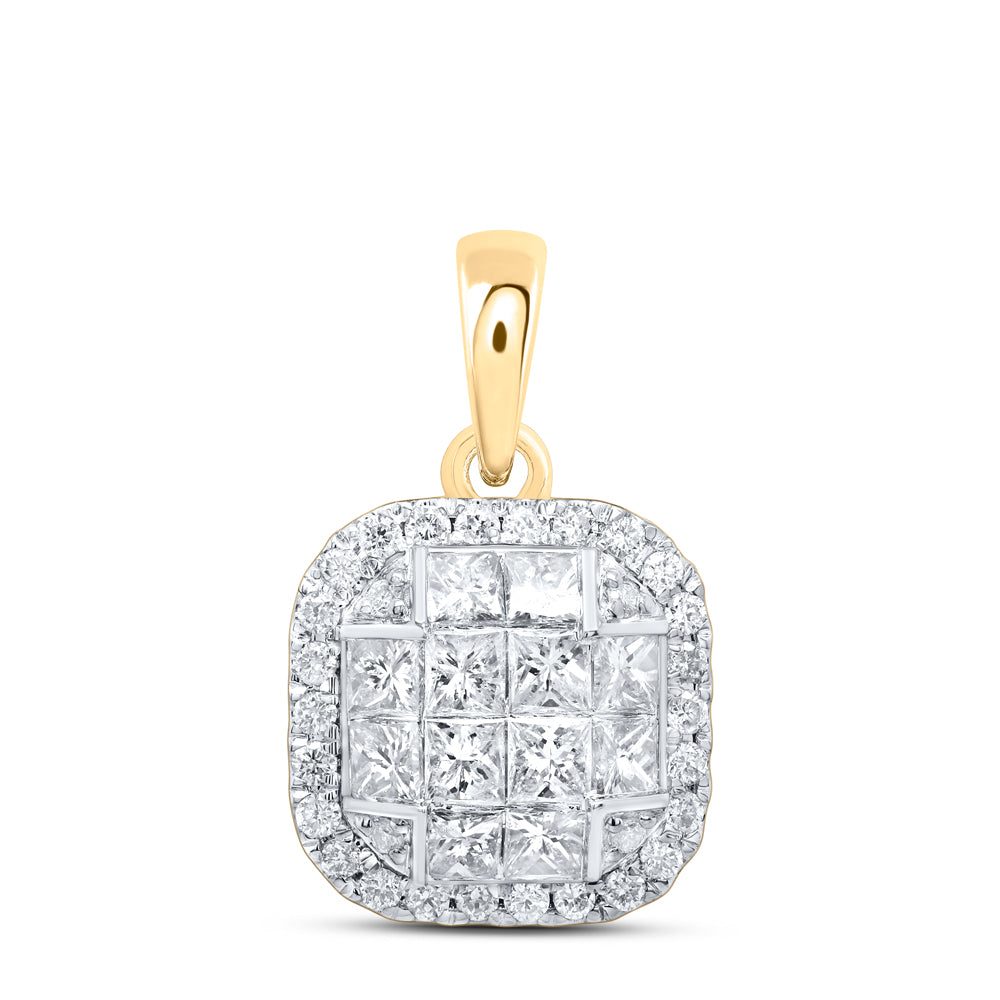 7/8CTW-DIA CN FASHION CUSHION PENDANT