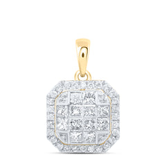 7/8CTW-DIA CN FASHION OCTAGON PENDANT