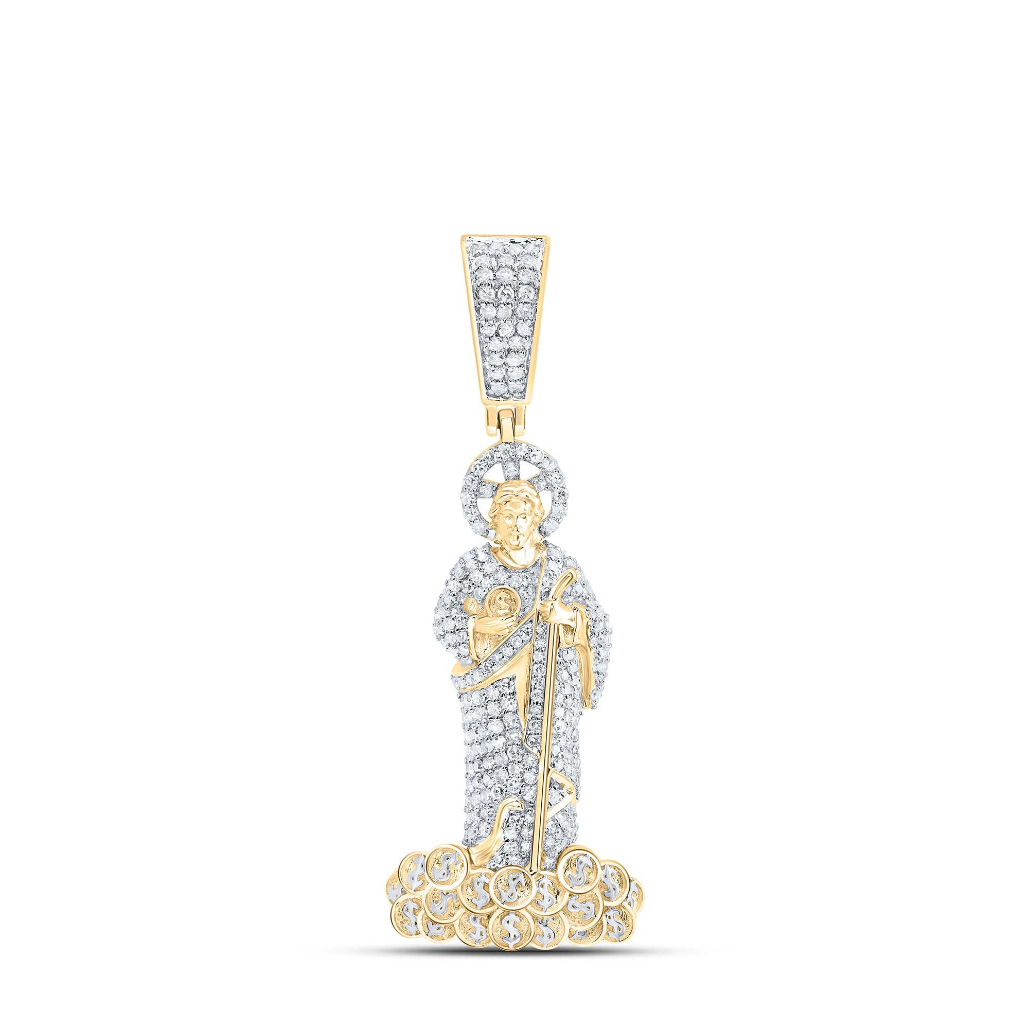 1 1/5CTW-DIA NK ST. JUDE MENS CHARM