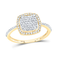 10K Yellow Gold 1/3 CTW-Natural Diamond Gift Cushion Ring 1.60 Gram
