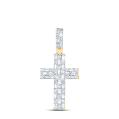 10K Yellow Gold 5/8 CTW-Natural Diamond Gift Cross Pendant 1.79 Gram