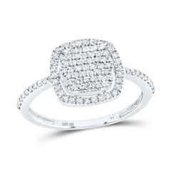 10K White Gold 1/3 CTW-Natural Diamond Gift Cushion Ring 1.84 Gram