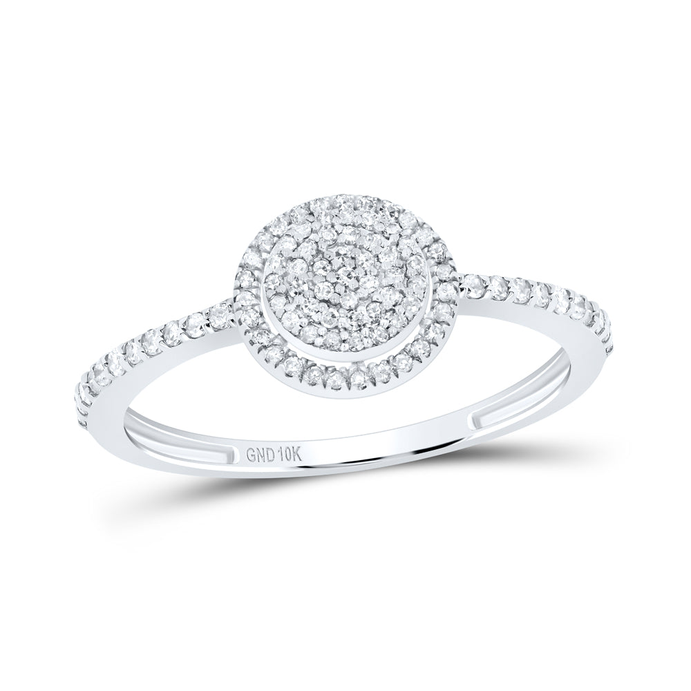 10K White Gold 1/3 CTW-Natural Diamond Gift Round Ring 1.68 Gram