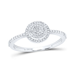 10K White Gold 1/3 CTW-Natural Diamond Gift Round Ring 1.68 Gram