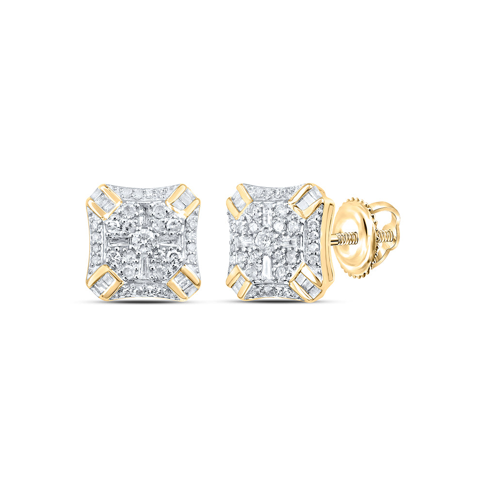 1/2CTW-DIA P1 GIFT SQUARE STUD EARRING