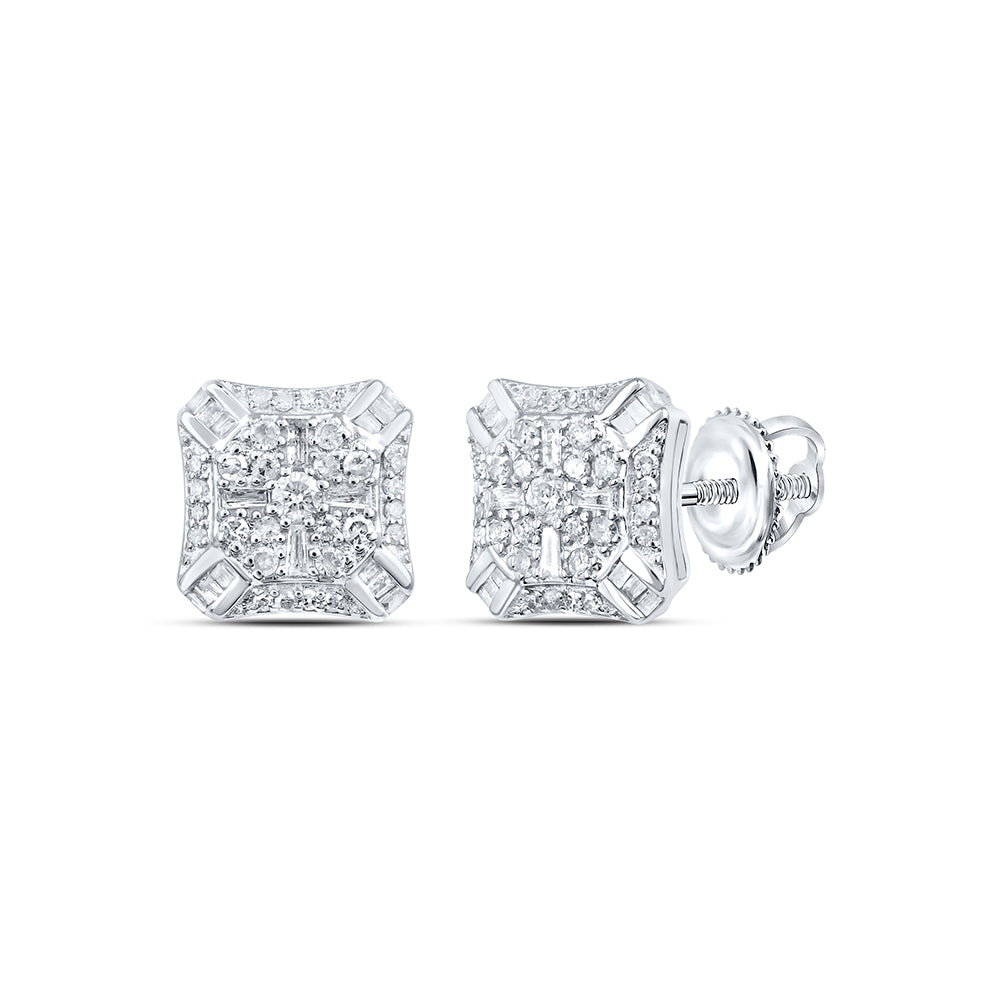 1/2CTW-DIA P1 GIFT SQUARE STUD EARRING