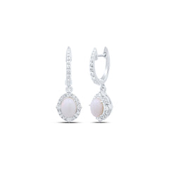 1/5CTW-DIA CN 6X4MM-OV-OPAL NAT GEM DANGLING EARRING