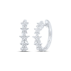 1/4CTW-DIA CN FASHION TWINKLE STAR HOOP EARRING