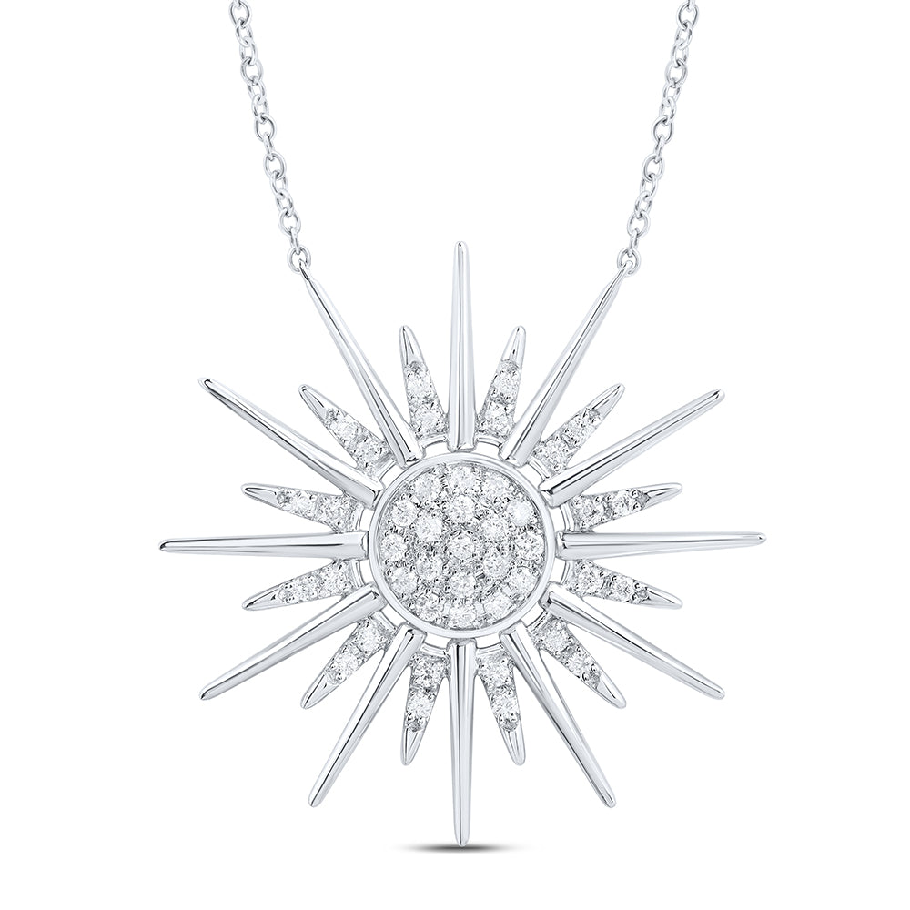 10K White Gold 1/4 CTW-Natural Diamond Fashion Twile Necklace (18 Inch ) 3.60 Gram