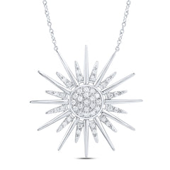 10K White Gold 1/4 CTW-Natural Diamond Fashion Twile Necklace (18 Inch ) 3.60 Gram