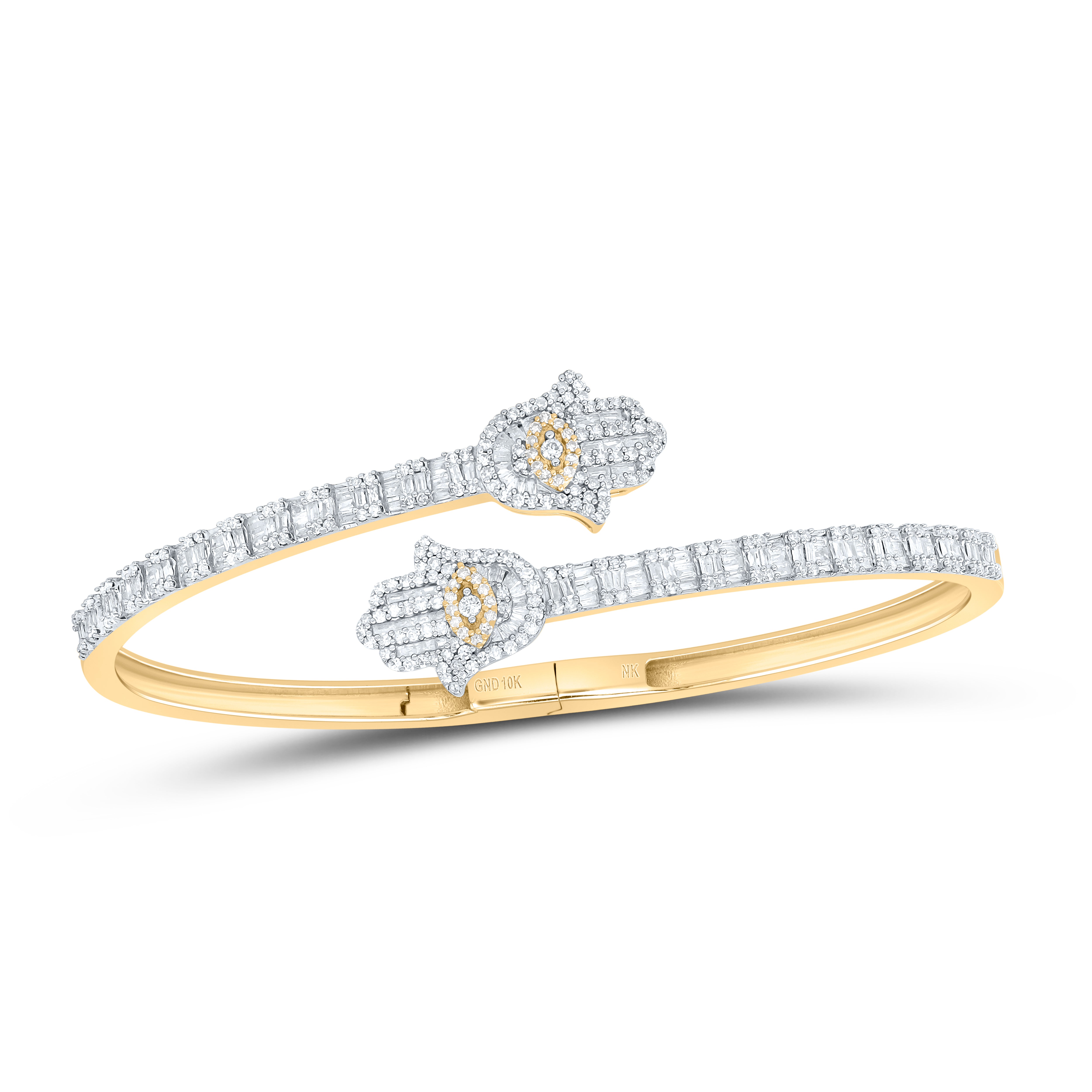 1 5/8CTW-DIA NK HAMZA CUFF BANGLE (55X65 MM)