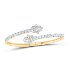 1 5/8CTW-DIA NK HAMZA CUFF BANGLE (55X65 MM)