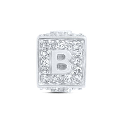 1/4CTW-DIA NK FASHION INITIAL "B" BRACELET BOX