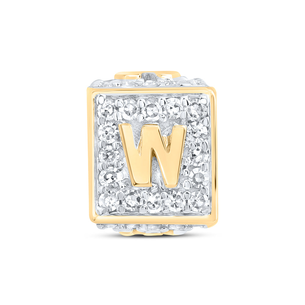 1/4CTW-DIA NK FASHION INITIAL "W" BRACELET BOX
