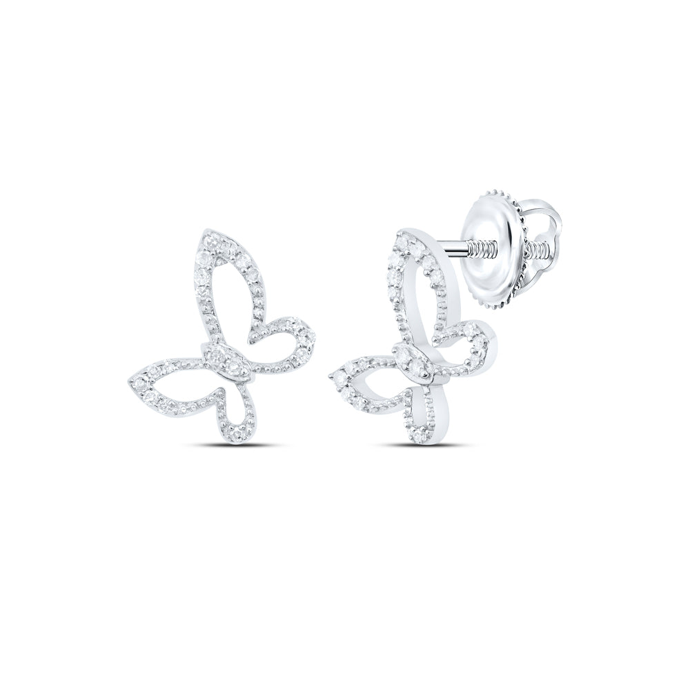 1/8CTW-DIA P1 GIFT BUTTERFLY EARRING