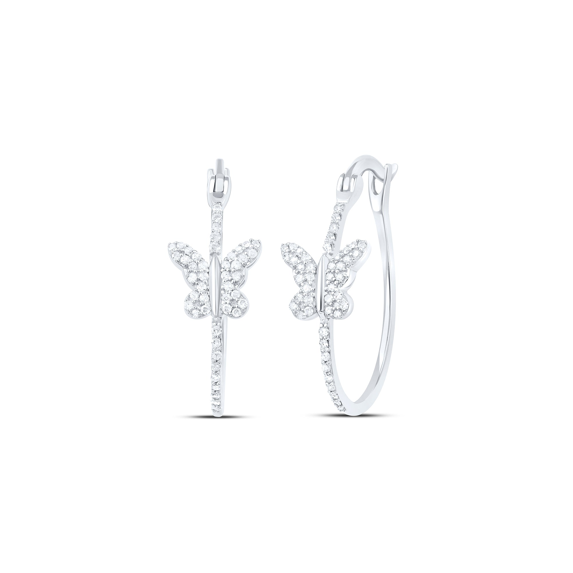 1/3CTW-DIA P1 GIFT BUTTERFLY HOOP EARRING