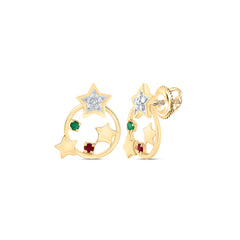 1/20CTW-DIA P1 1/20CTW-RD-EM,1/20CTW-RD-RU NAT GEM EARRING