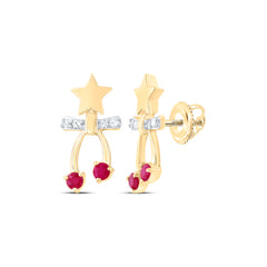 1/20CTW-DIA P1 1/8CTW-RD-RU NAT GEM EARRING