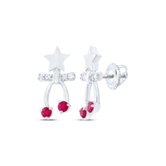 1/20CTW-DIA P1 1/8CTW-RD-RU NAT GEM EARRING