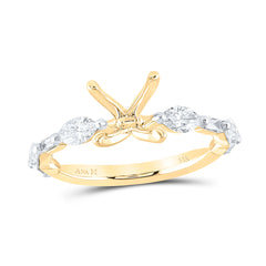 14K Yellow Gold 7/8 CTW-Natural Diamond 3 Ct-Cov Semi-Mount No Halo Engagement Ring 2.50 Gram