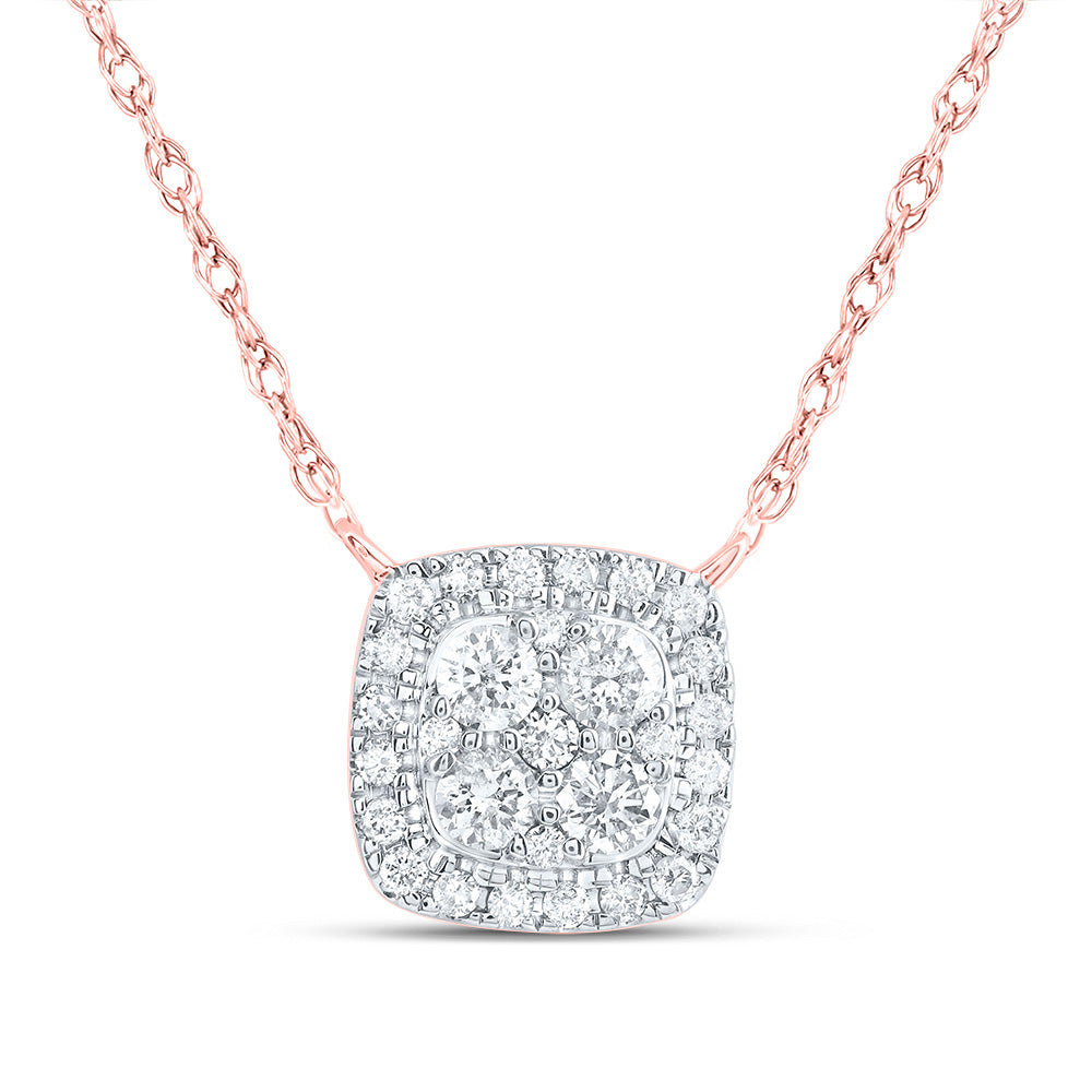 1/3CTW-DIA CN FASHION CUSHION NECKLACE (18 INCH)