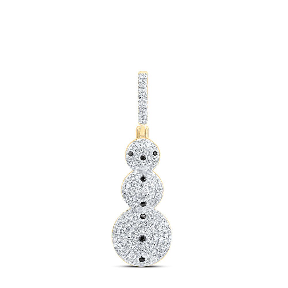 1CTW-DIA NK RD BLACK-DIA FASHION SNOWMAN PENDANT