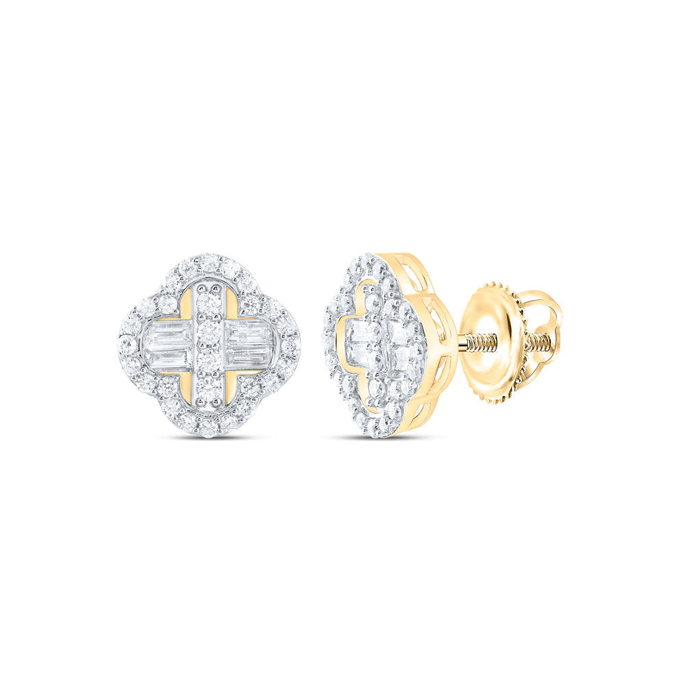 1/2CTW-DIA ANA M FASHION CLOVER BAGUETTE EARRING