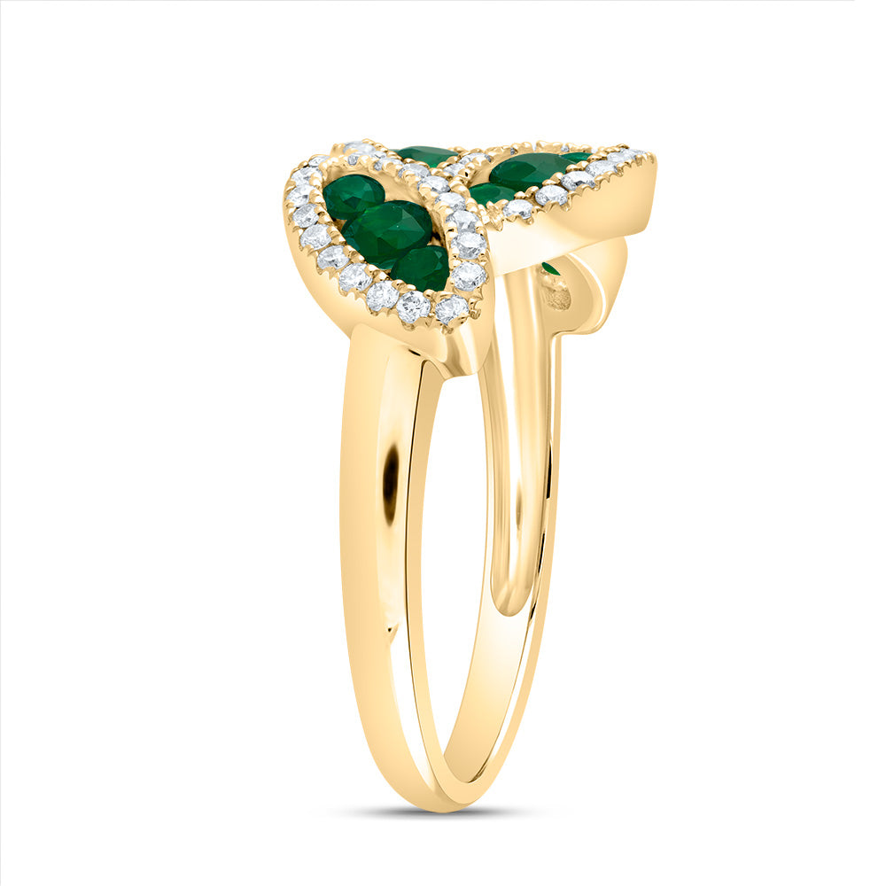 1/3CTW-DIA ANA M 3/4CTW RD-EM NAT GEM RING