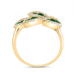 1/3CTW-DIA ANA M 3/4CTW RD-EM NAT GEM RING