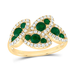 1/3CTW-DIA ANA M 3/4CTW RD-EM NAT GEM RING