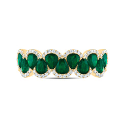 1/5CTW-DIA ANA M 1 1/2CTW PS-EM NAT GEM RING