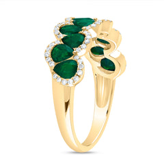 1/5CTW-DIA ANA M 1 1/2CTW PS-EM NAT GEM RING