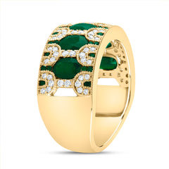 1/3CTW-DIA ANA M 1 7/8CTW OV-EM, 1/6CTW RD-EM NAT GEM RING