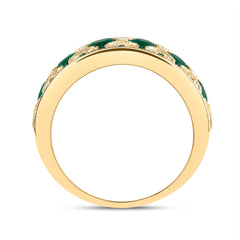 1/3CTW-DIA ANA M 1 7/8CTW OV-EM, 1/6CTW RD-EM NAT GEM RING