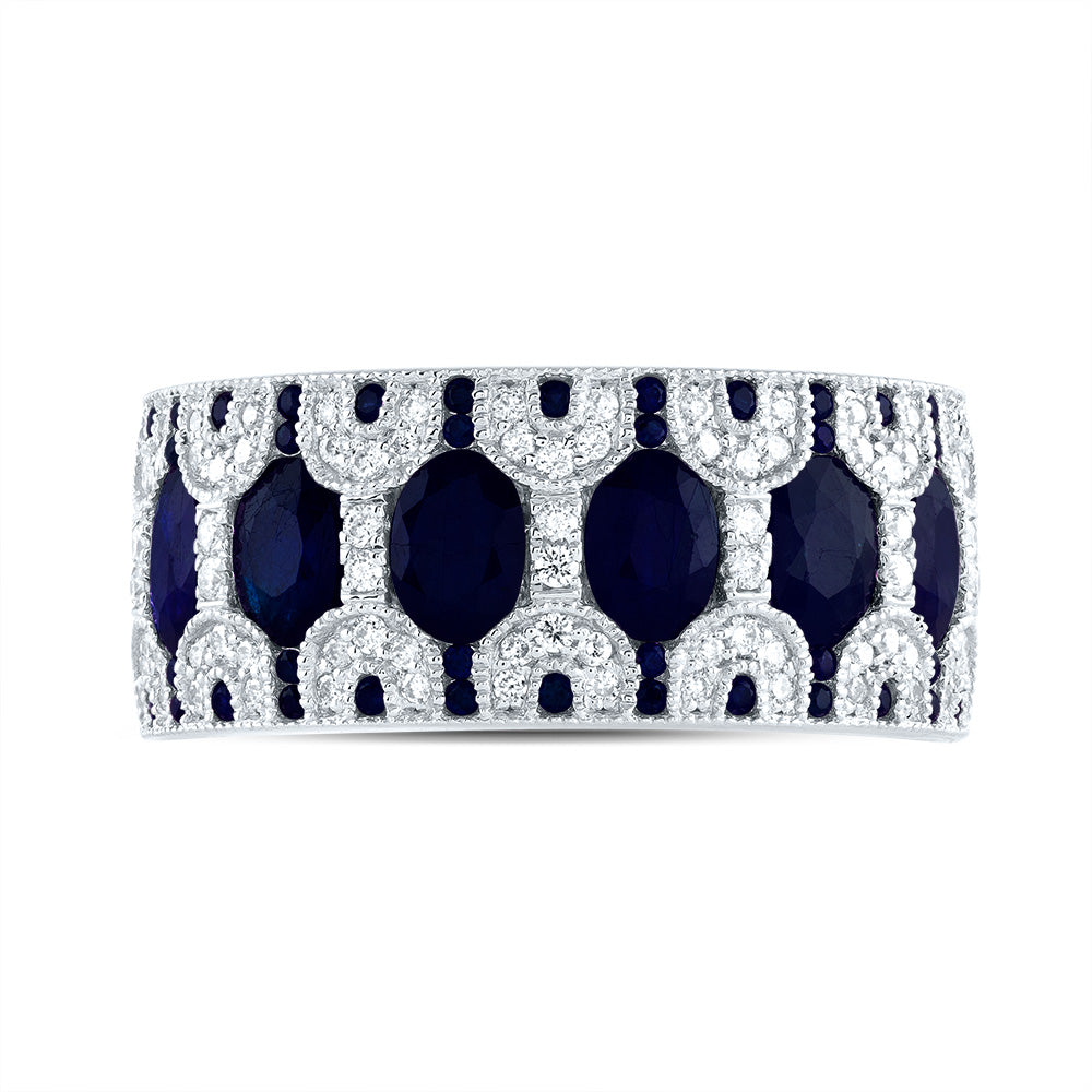1/3CTW-DIA ANA M 2 1/4CTW OV-BS, 1/5CTW RD-BS NAT GEM RING