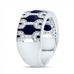 1/3CTW-DIA ANA M 2 1/4CTW OV-BS, 1/5CTW RD-BS NAT GEM RING