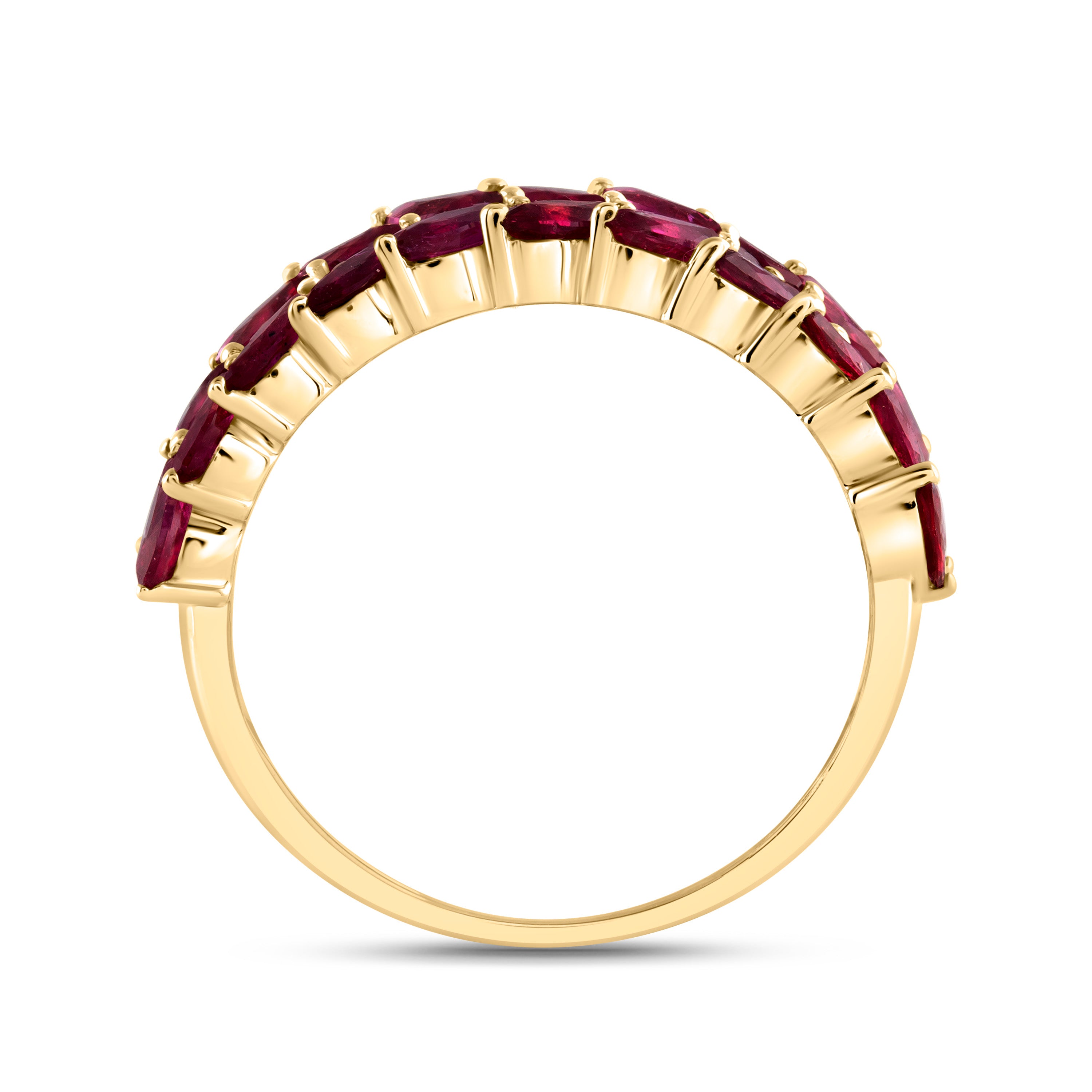 1/3CTW-DIA ANA M 2CTW MQ-RU, 1/2CTW RD-RU NAT GEM RING