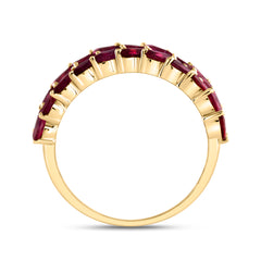 1/3CTW-DIA ANA M 2CTW MQ-RU, 1/2CTW RD-RU NAT GEM RING