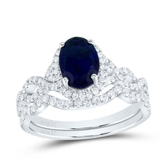5/8CTW-DIA ANA M 8X6MM OV-BS NAT GEM SINGLE HALO BRIDAL SET
