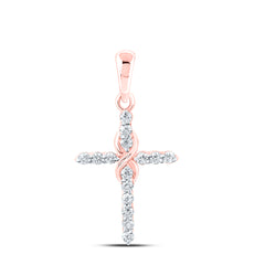 1/6CTW-DIA CN FASHION CROSS PENDANT