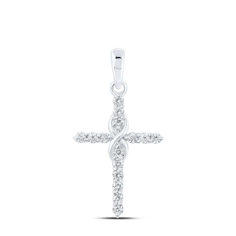 1/4CTW-DIA CN FASHION CROSS PENDANT