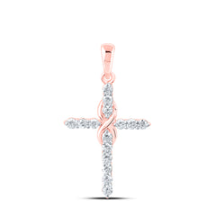 1/2CTW-DIA CN FASHION CROSS PENDANT